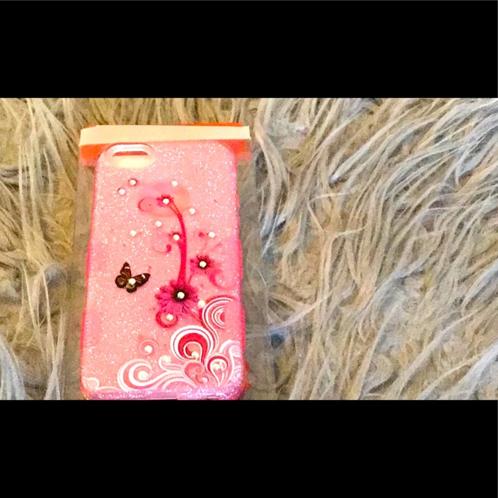 NIB IPHONE COVER FOR SE/5S/5 by MYBAT PREMIUM ACCESSORIES. PRETTY PINK GLITTER.